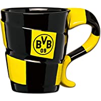 Los mejores  - Borussia Dortmund Taza con diseño de bufanda- Unisex- Negro-Amarillo
